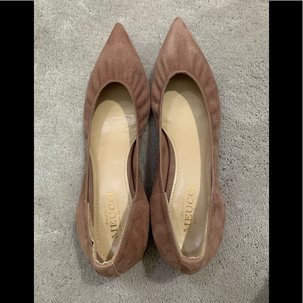 Sesto Meucci blush suede flats Size 40